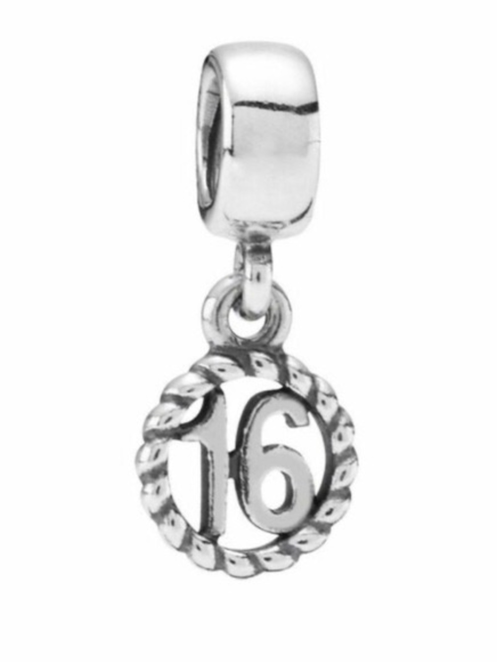Pandora Sterling Silver '16' Charm Dangle